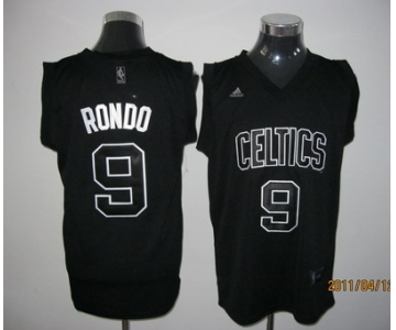 nba boston celtics #9 rondo black(white number)