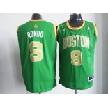 nba boston celtics #9 rondo green(gold number))[revolution 30 swingman]