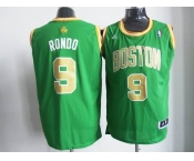 nba boston celtics #9 rondo green(gold number))[revolution 30 swingman]