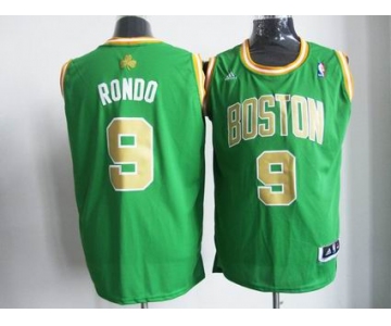 nba boston celtics #9 rondo green(gold number))[revolution 30 swingman]