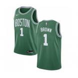 Women's Nike Boston Celtics #1 Walter Brown Swingman Green(White No.) Road NBA Jersey - Icon Edition