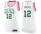 Women's Nike Boston Celtics #12 Terry Rozier Swingman White Pink Fashion NBA Jersey