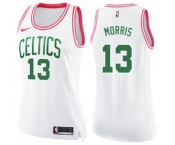 Women's Nike Boston Celtics #13 Marcus Morris Swingman White Pink Fashion NBA Jersey