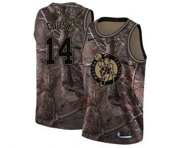 Women's Nike Boston Celtics #14 Bob Cousy Swingman Camo Realtree Collection NBA Jersey