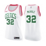 Women's Nike Boston Celtics #32 Kevin Mchale Swingman White Pink Fashion NBA Jersey