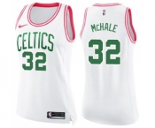 Women's Nike Boston Celtics #32 Kevin Mchale Swingman White Pink Fashion NBA Jersey