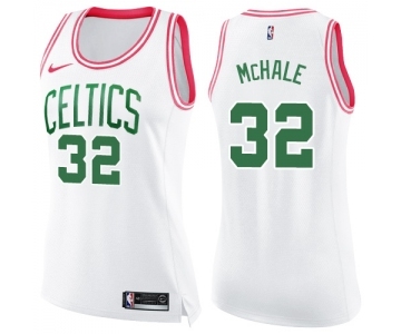 Women's Nike Boston Celtics #32 Kevin Mchale Swingman White Pink Fashion NBA Jersey