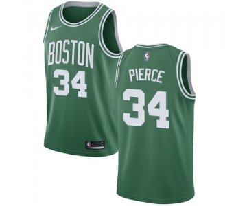 Women's Nike Boston Celtics #34 Paul Pierce Swingman Green(White No.) Road NBA Jersey - Icon Edition