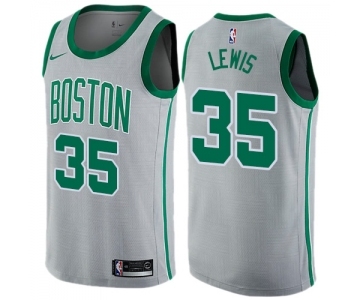 Women's Nike Boston Celtics #35 Reggie Lewis Swingman Gray NBA Jersey - City Edition