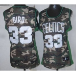 women nba boston celtics #33 bird camo