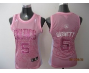 women nba boston celtics #5 garnett pink