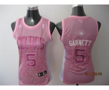 women nba boston celtics #5 garnett pink