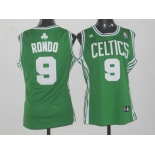 women nba boston celtics #9 rondo green