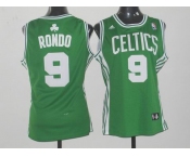 women nba boston celtics #9 rondo green