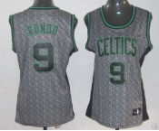 women nba boston celtics #9 rondo grey[static fashion swingman] 