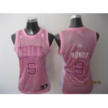 women nba boston celtics #9 rondo pink