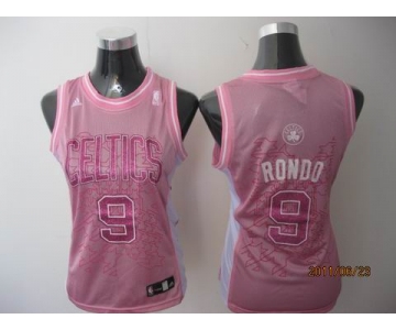 women nba boston celtics #9 rondo pink