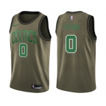 Youth Nike Boston Celtics #0 Jayson Tatum Swingman Green Salute to Service NBA Jersey