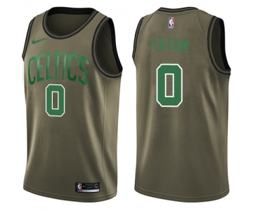 Youth Nike Boston Celtics #0 Jayson Tatum Swingman Green Salute to Service NBA Jersey