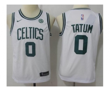 Youth Nike Boston Celtics #0 Jayson Tatum White NBA Swingman Jersey