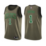 Youth Nike Boston Celtics #1 Walter Brown Swingman Green Salute to Service NBA Jersey