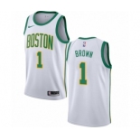 Youth Nike Boston Celtics #1 Walter Brown Swingman White NBA Jersey - City Edition