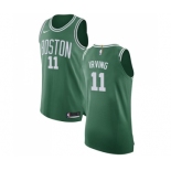 Youth Nike Boston Celtics #11 Kyrie Irving Authentic Green(White No.) Road NBA Jersey - Icon Edition