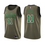 Youth Nike Boston Celtics #11 Kyrie Irving Swingman Green Salute to Service NBA Jersey