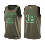 Youth Nike Boston Celtics #12 Terry Rozier Swingman Green Salute to Service NBA Jersey