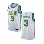 Youth Nike Boston Celtics #3 Dennis Johnson Swingman White NBA Jersey - City Edition