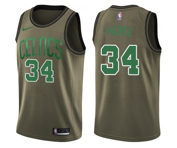 Youth Nike Boston Celtics #34 Paul Pierce Swingman Green Salute to Service NBA Jersey