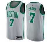 Youth Nike Boston Celtics #7 Jaylen Brown Swingman Gray NBA Jersey - City Edition