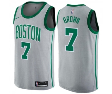 Youth Nike Boston Celtics #7 Jaylen Brown Swingman Gray NBA Jersey - City Edition