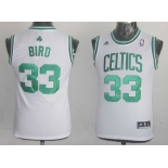 youth nba boston celtics #33 bird white[revolution 30 swingman]