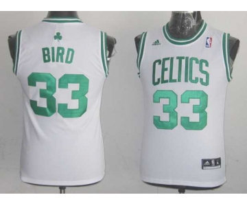 youth nba boston celtics #33 bird white[revolution 30 swingman]