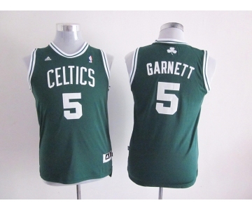 youth nba boston celtics #5 garnett green[revolution 30 swingman]