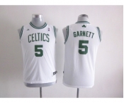 youth nba boston celtics #5 garnett white[revolution 30 swingman]