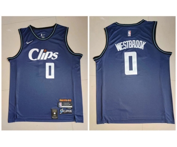 Clippers #0 Russell Westbrook Navy Nike 2023-24 City Edition Swingman Jersey