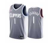 Los Angeles Clippers #1 Reggie Jackson Gray NBA Swingman 2020-21 Earned Edition Jersey