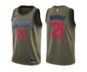 Men Nike Los Angeles Clippers #21 Patrick Beverley Green Salute to Service NBA Swingman Jersey