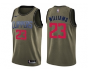 Men Nike Los Angeles Clippers #23 Louis Williams Green Salute to Service NBA Swingman Jersey