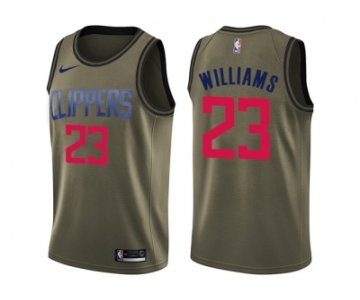 Men Nike Los Angeles Clippers #23 Louis Williams Green Salute to Service NBA Swingman Jersey