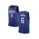 Men Nike Los Angeles Clippers #6 DeAndre Jordan Blue Stitched NBA Swingman Jersey