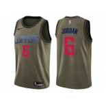 Men Nike Los Angeles Clippers #6 DeAndre Jordan Green Salute to Service NBA Swingman Jersey