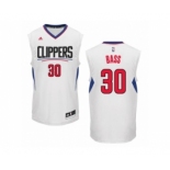 Men's Adidas Los Angeles Clippers #30 Brandon Bass Authentic White Home NBA Jersey