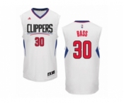 Men's Adidas Los Angeles Clippers #30 Brandon Bass Authentic White Home NBA Jersey