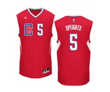 Men's Adidas Los Angeles Clippers #5 Marreese Speights Authentic Red Road NBA Jersey