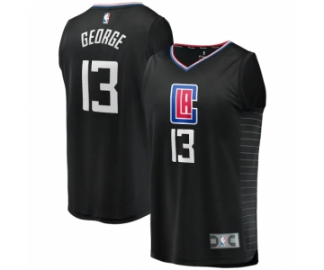 Men's LA Clippers #13 Paul George Fanatics Branded Black 2020-21 Fast Break Player Jersey