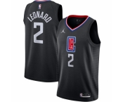 Men's LA Clippers #2 Kawhi Leonard Jordan Brand Black 2020-21 Swingman Jersey