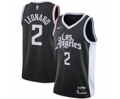 Men's LA Clippers #2 Kawhi Leonard Nike Black 2020-21 Swingman Player Jersey